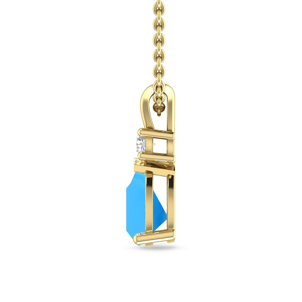 Yellow Gold - Blue Topaz