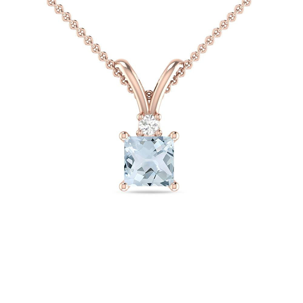 Rose Gold - Aquamarine