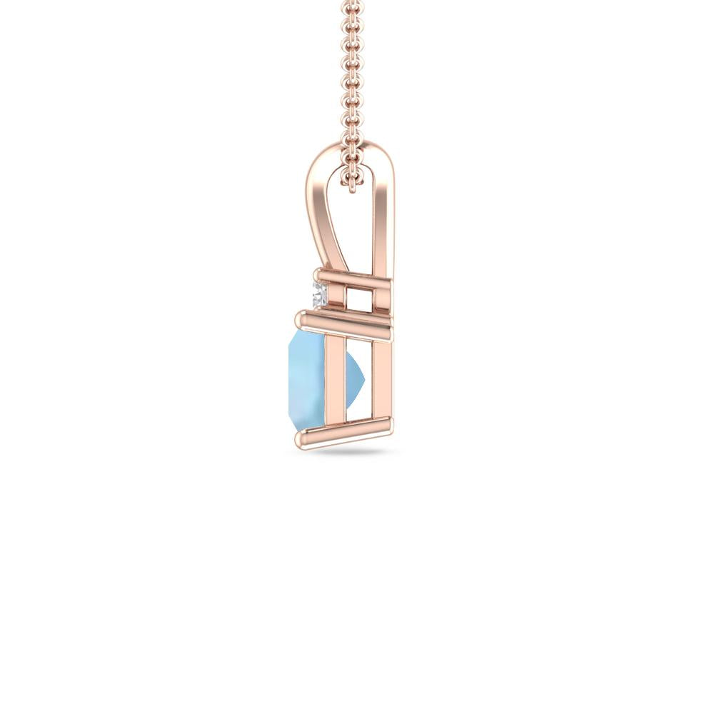 Rose Gold - Aquamarine