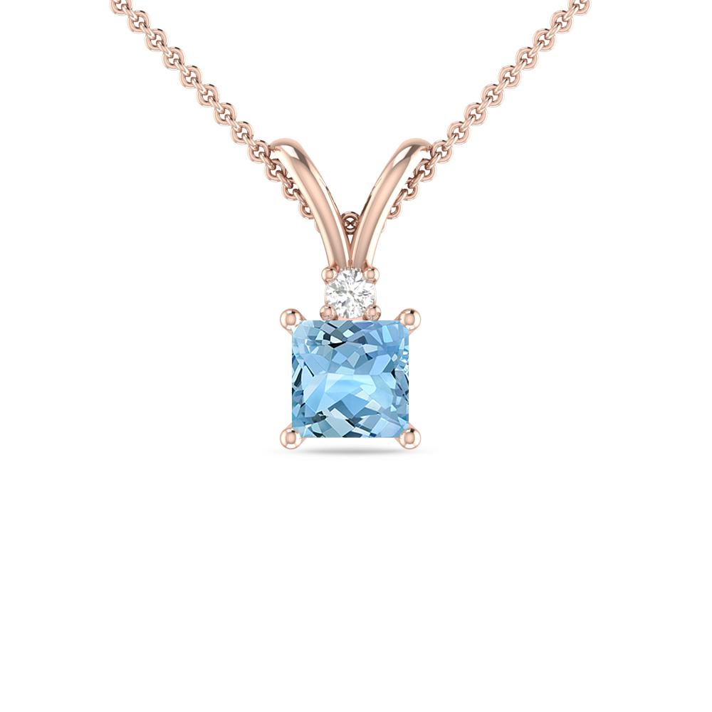 Rose Gold - Aquamarine