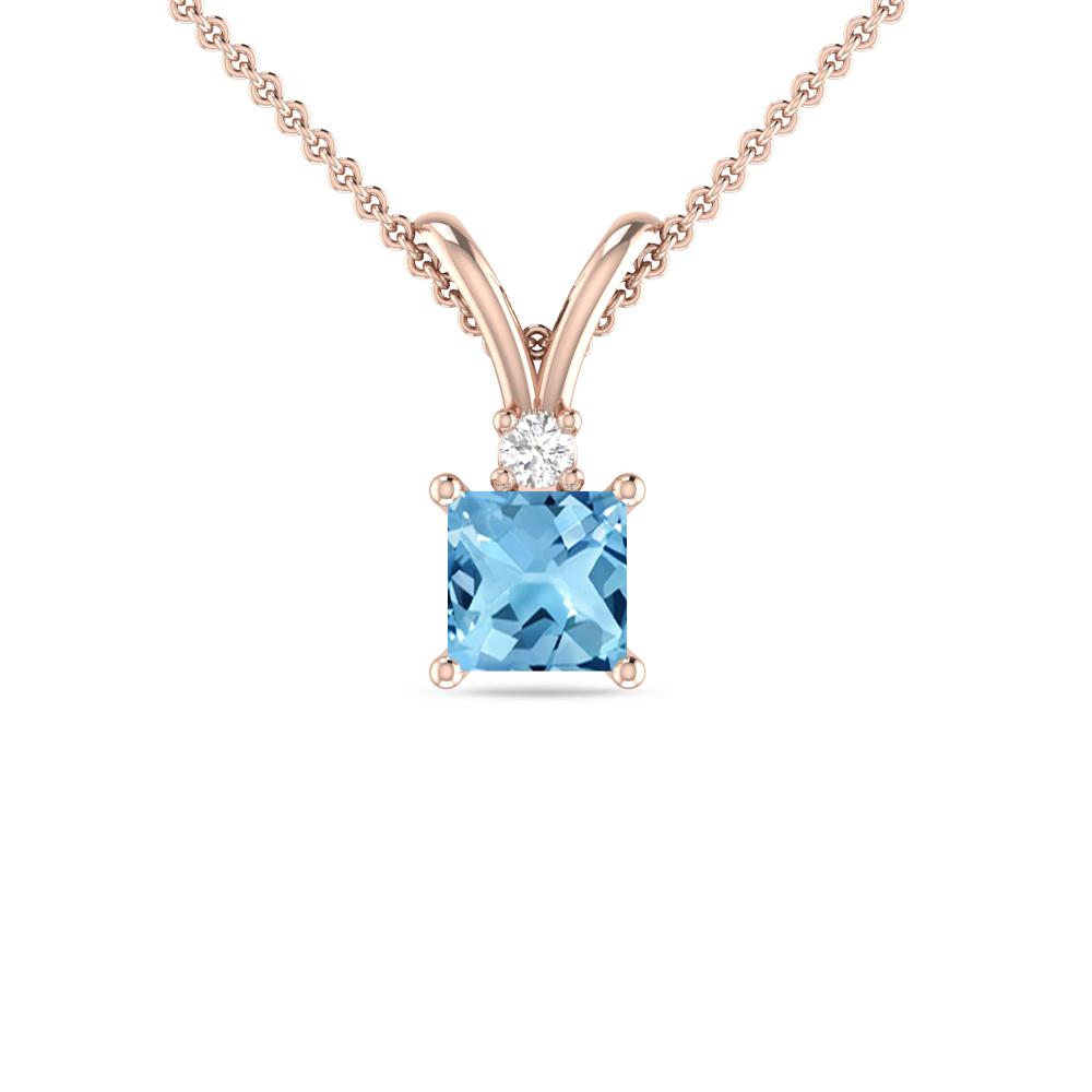 Rose Gold - Blue Topaz