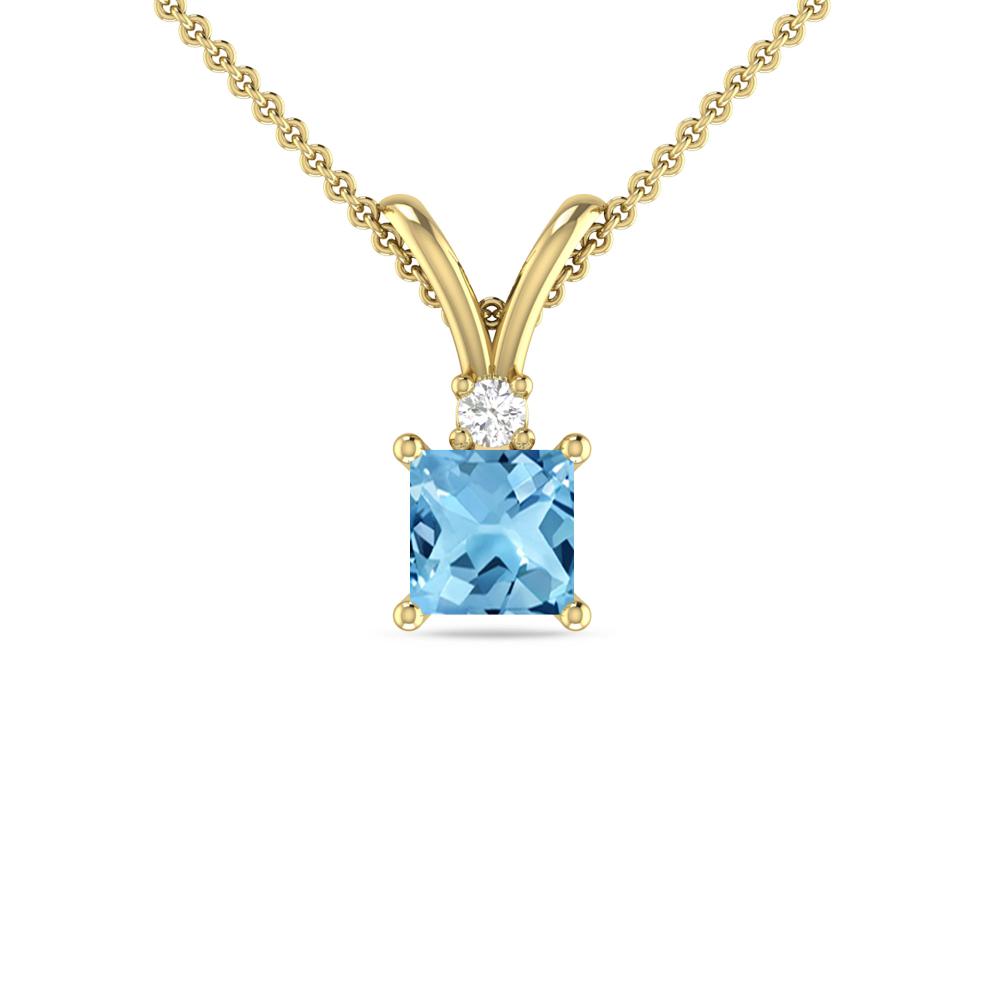 Yellow Gold - Blue Topaz