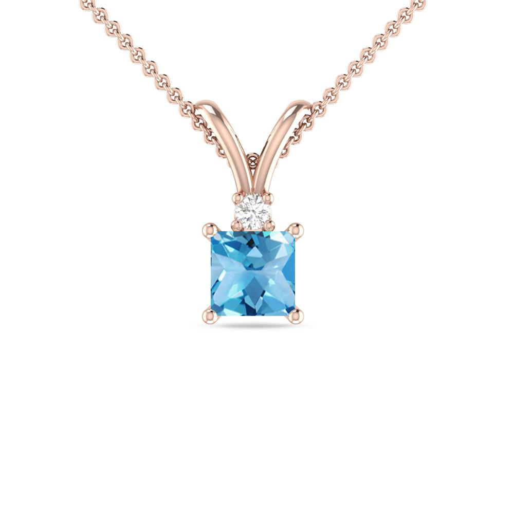 Rose Gold - Blue Topaz