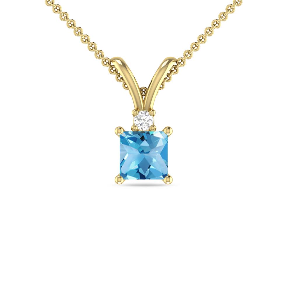 Yellow Gold - Blue Topaz