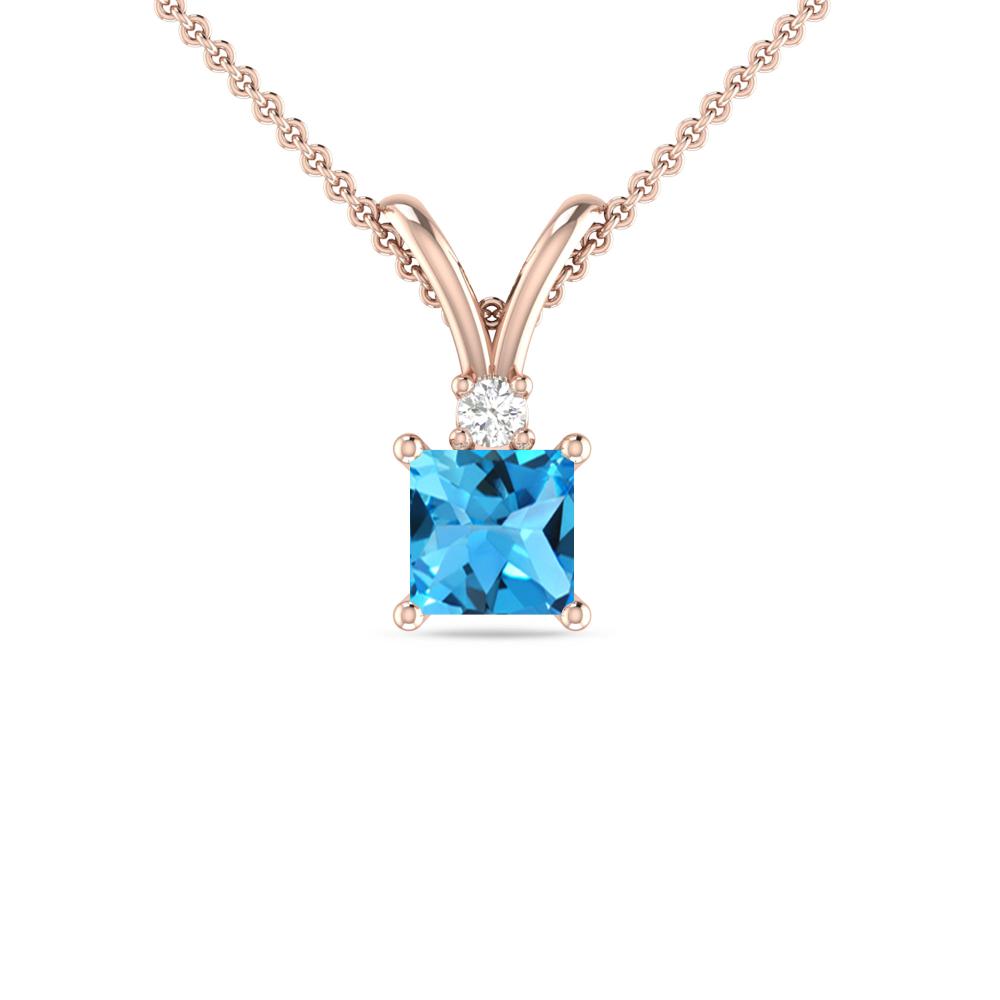 Rose Gold - Blue Topaz