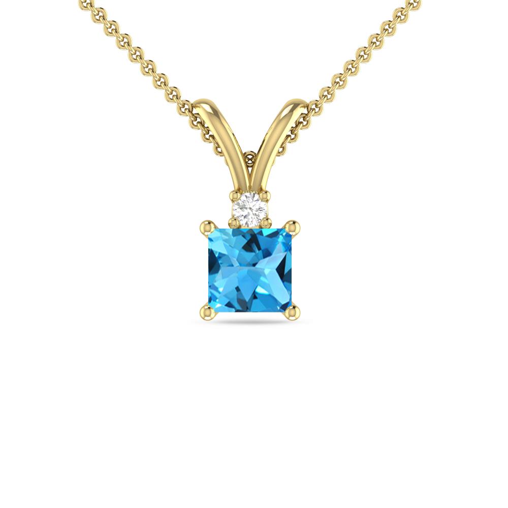 Yellow Gold - Blue Topaz