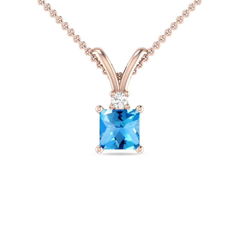 Rose Gold - Blue Topaz