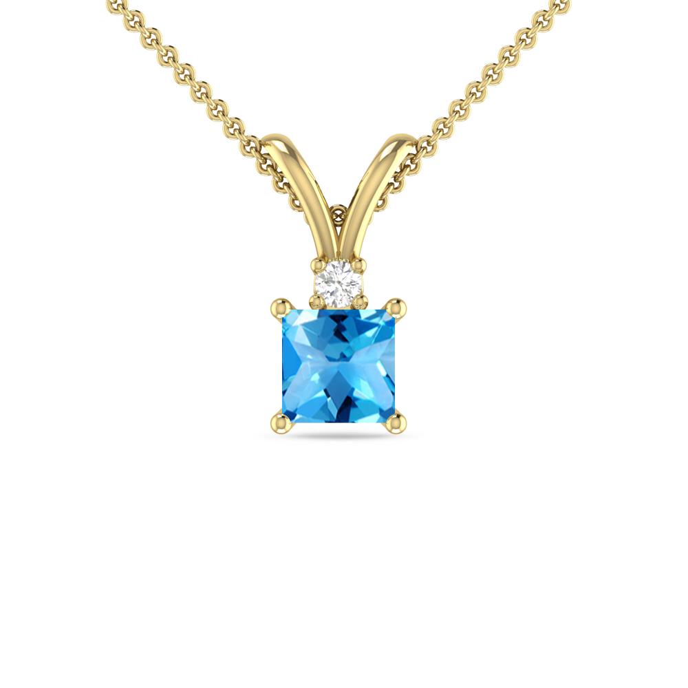 Yellow Gold - Blue Topaz