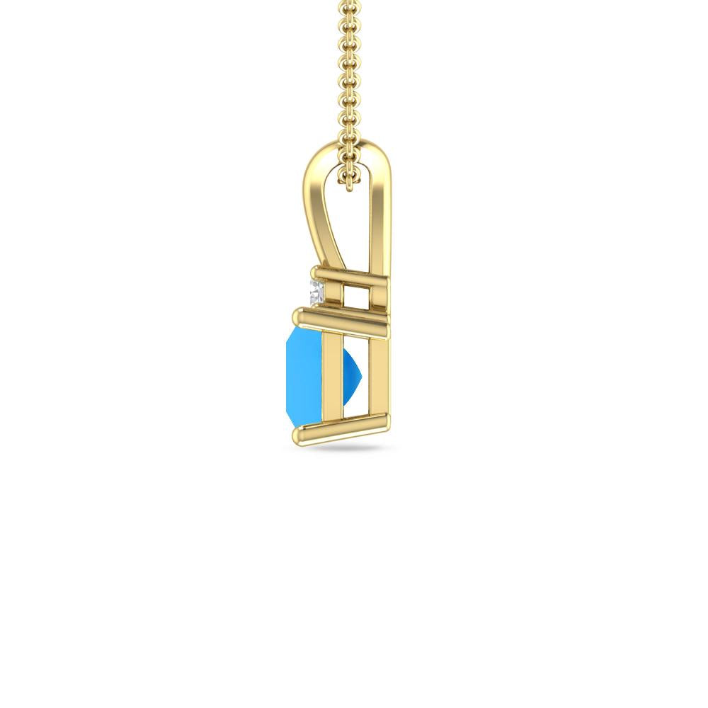 Yellow Gold - Blue Topaz