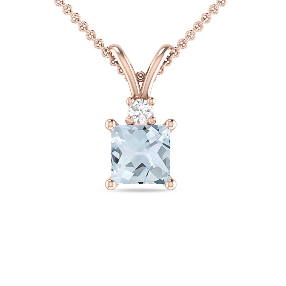 Rose Gold - Aquamarine