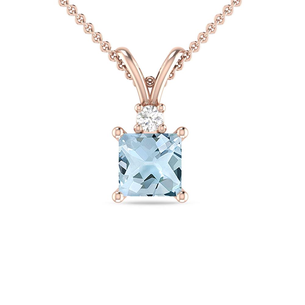 Rose Gold - Aquamarine