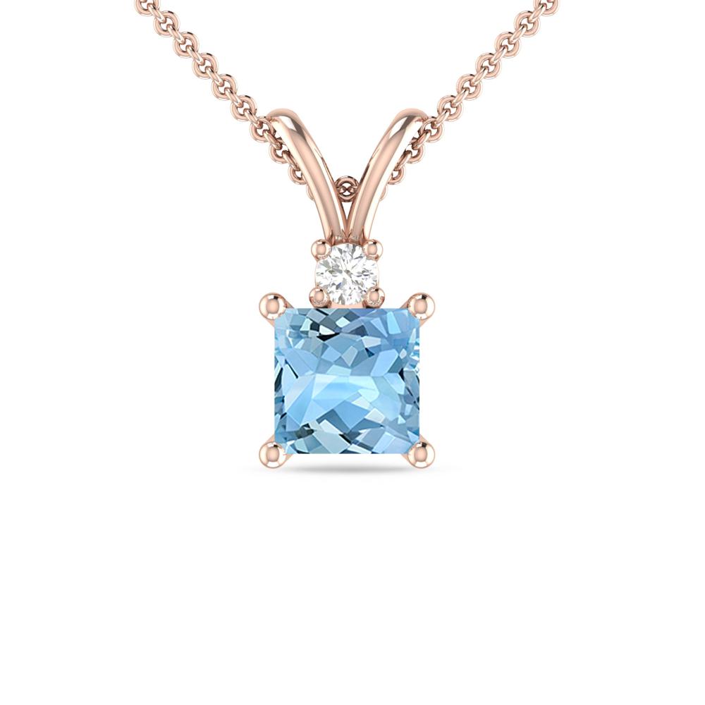 Rose Gold - Aquamarine