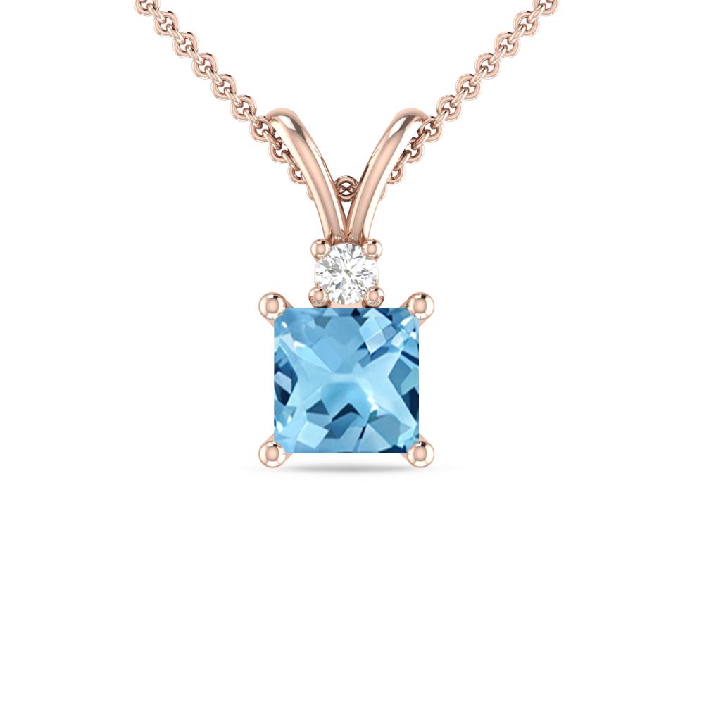 Rose Gold - Blue Topaz