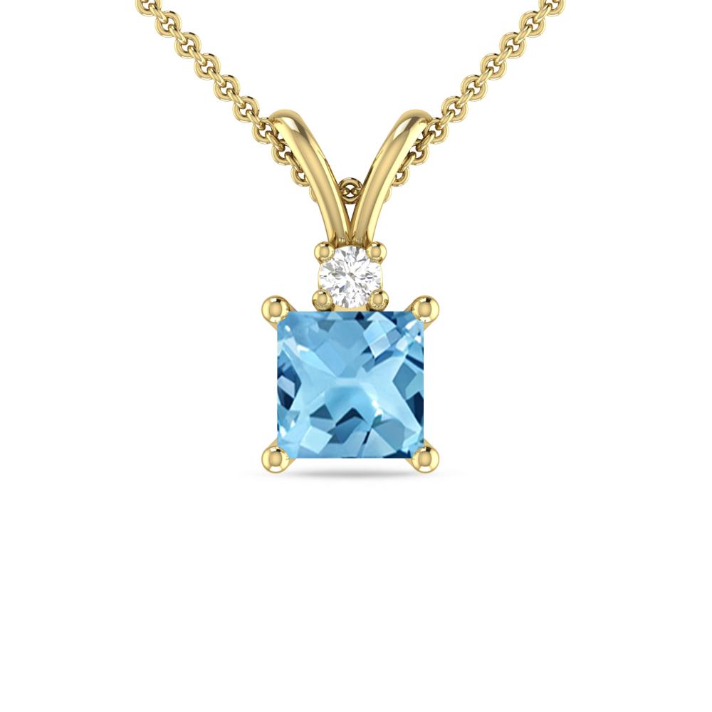 Yellow Gold - Blue Topaz