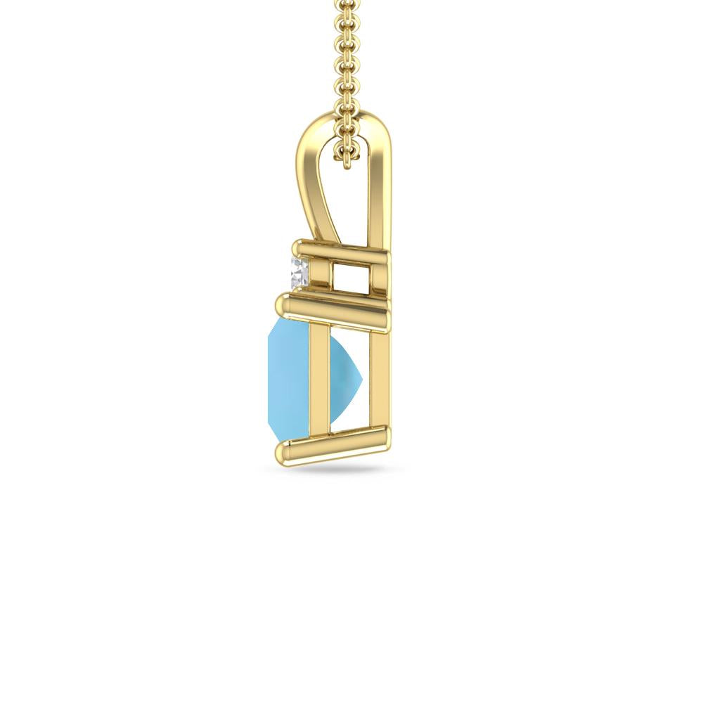 Yellow Gold - Blue Topaz