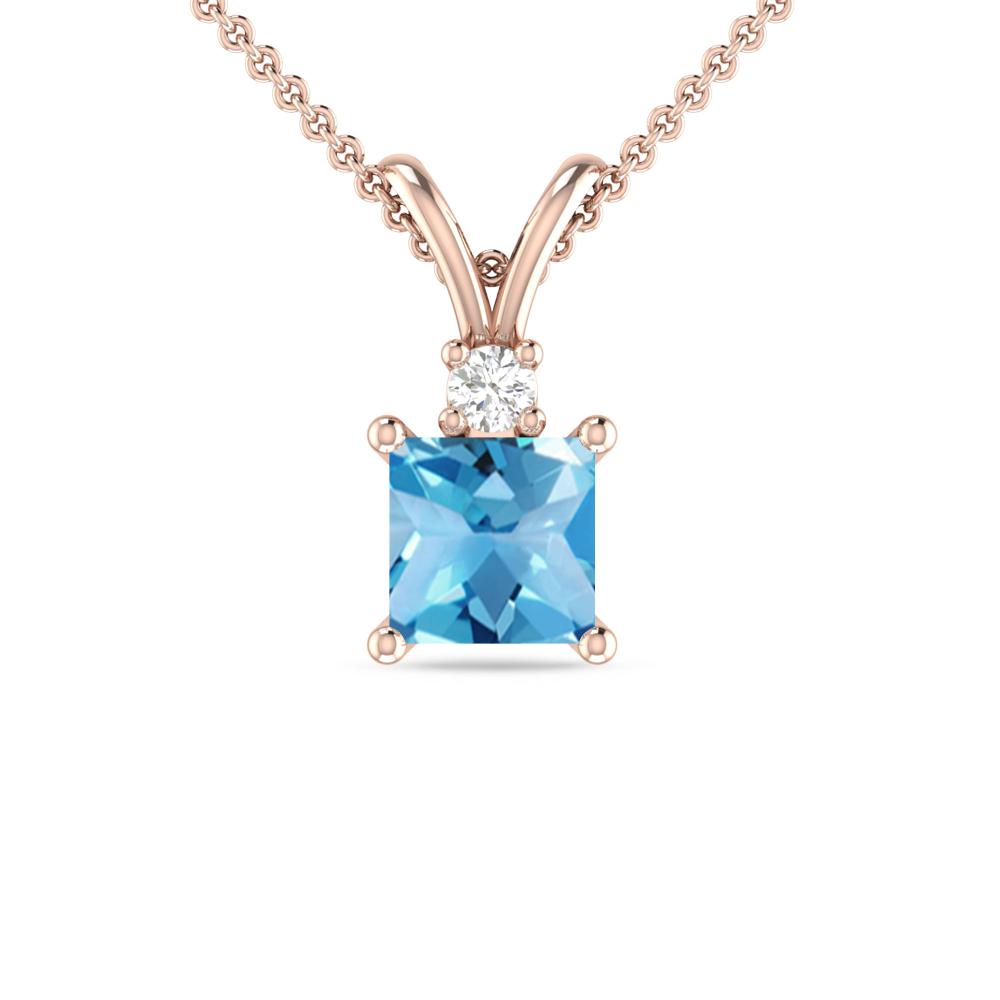 Rose Gold - Blue Topaz