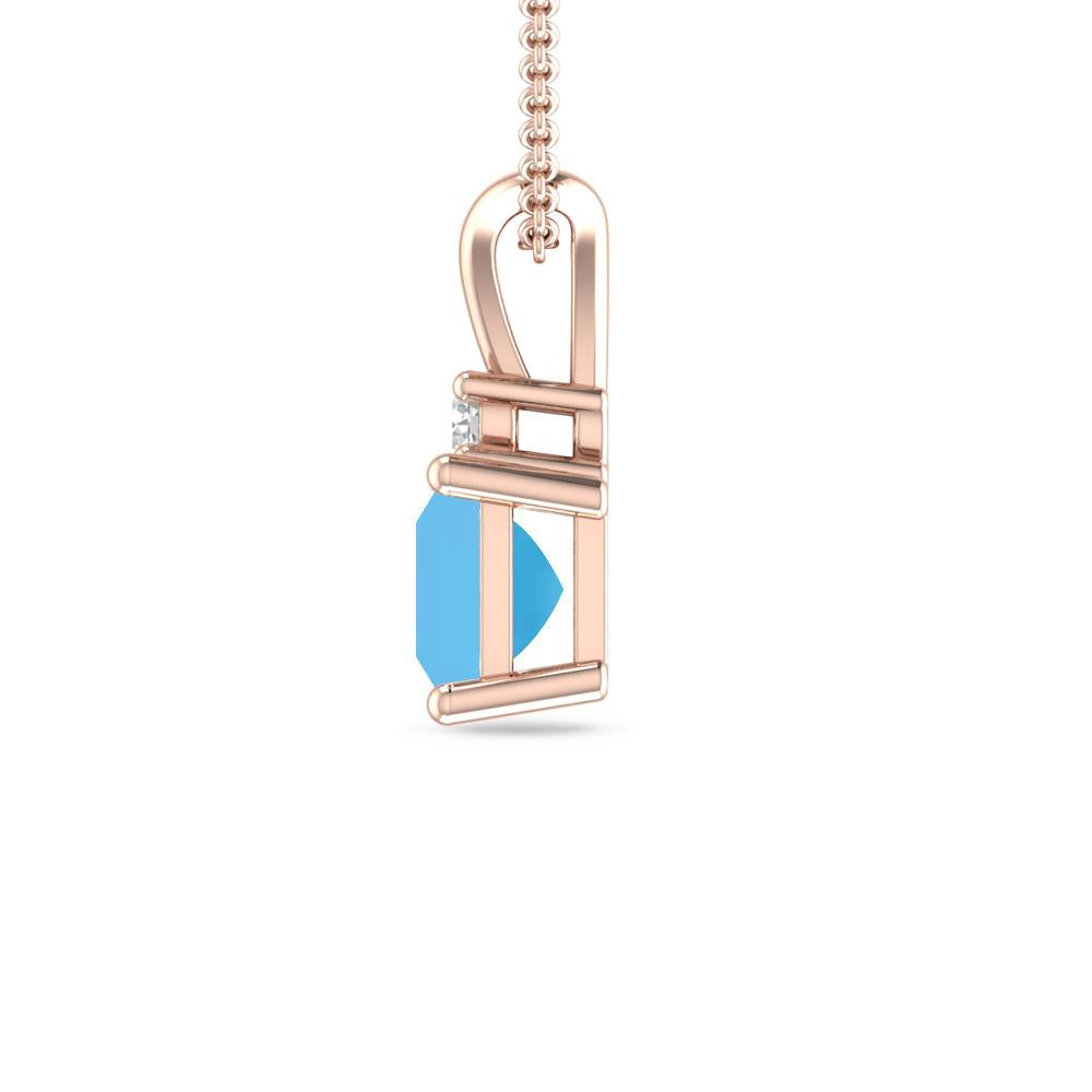 Rose Gold - Blue Topaz