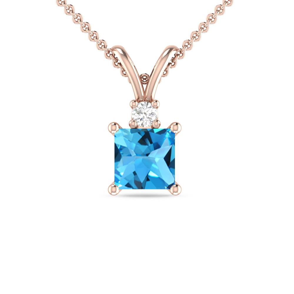 Rose Gold - Blue Topaz