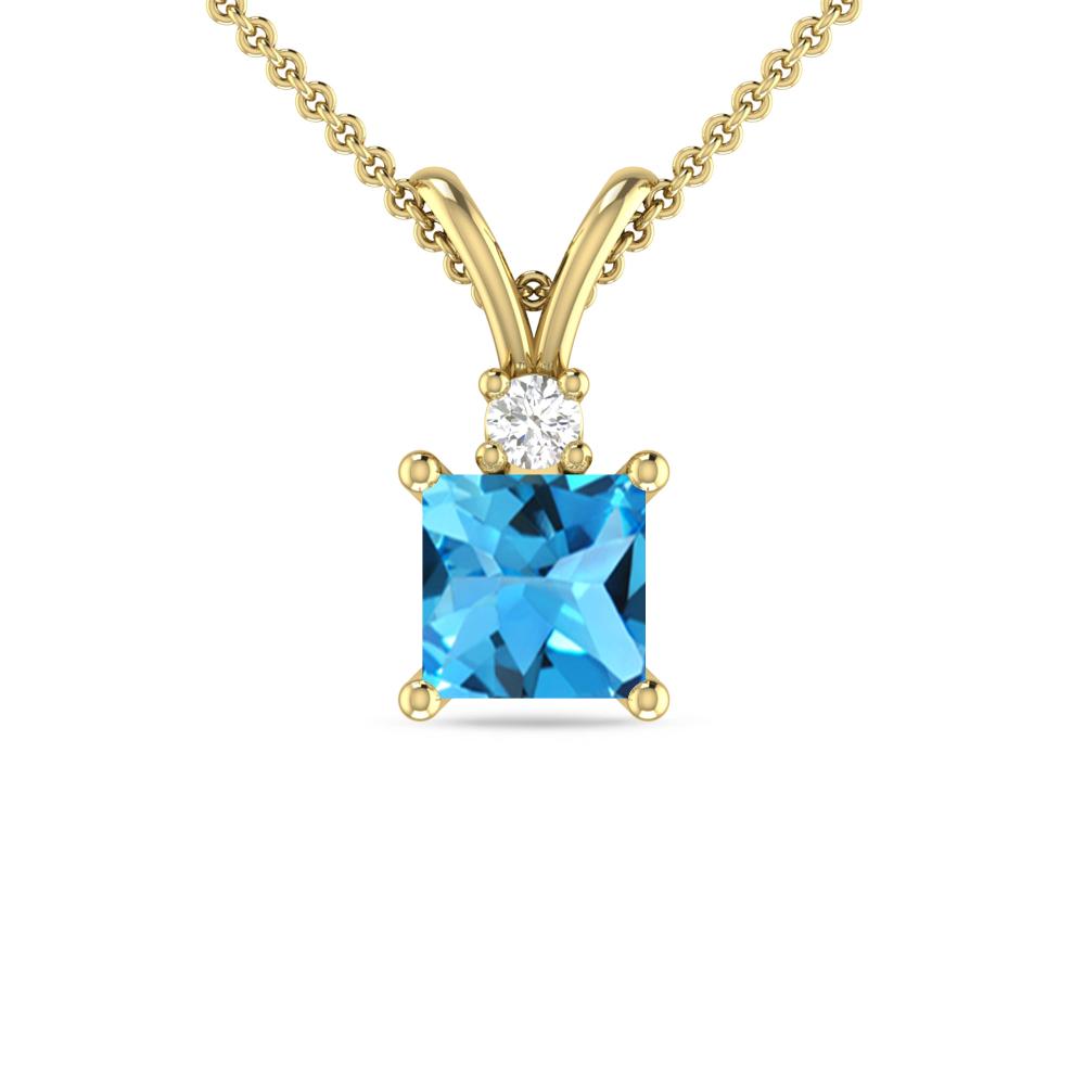 Yellow Gold - Blue Topaz