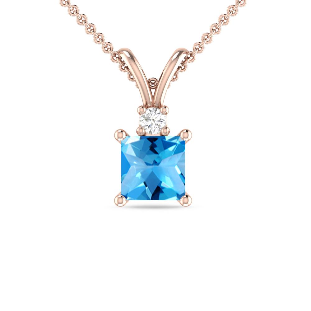 Rose Gold - Blue Topaz