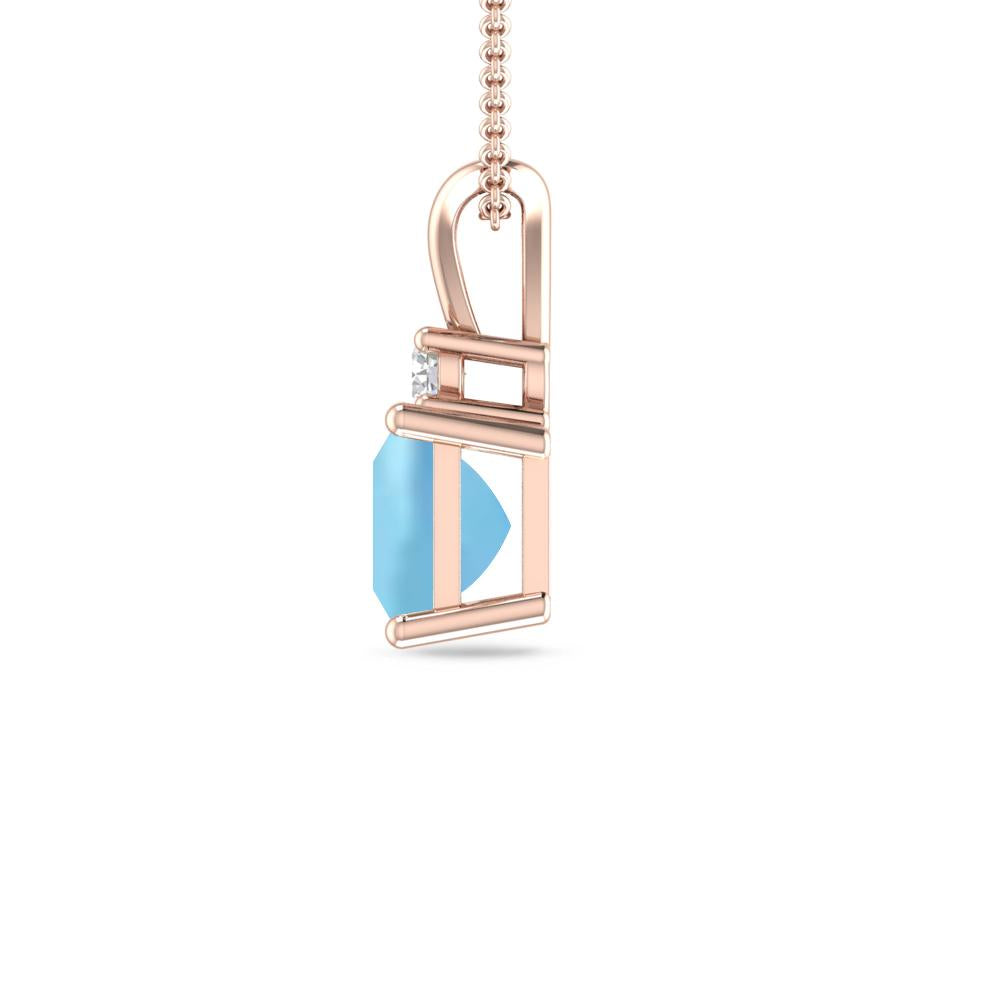 Rose Gold - Aquamarine