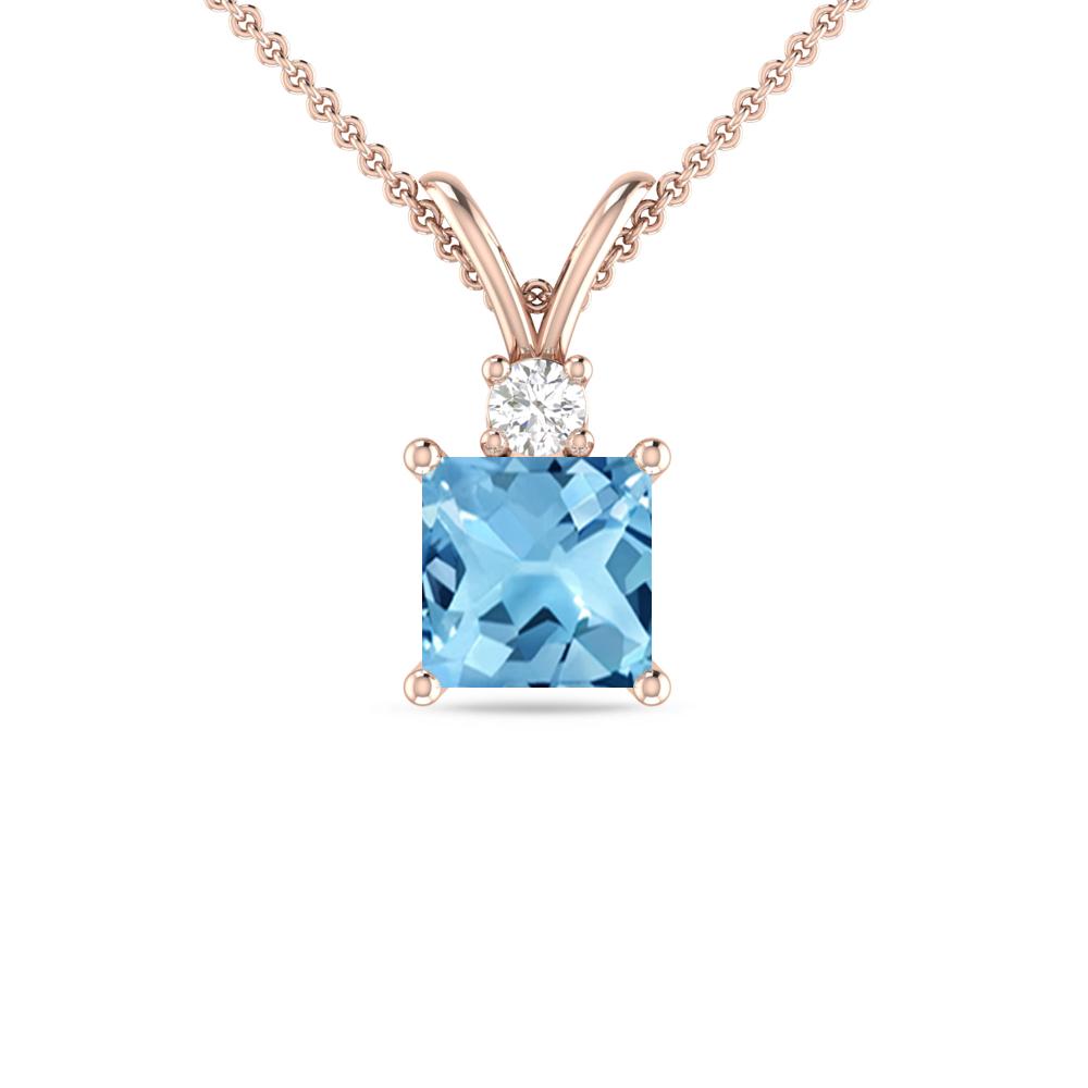 Rose Gold - Blue Topaz