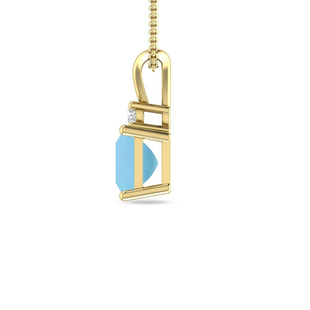 Yellow Gold - Blue Topaz