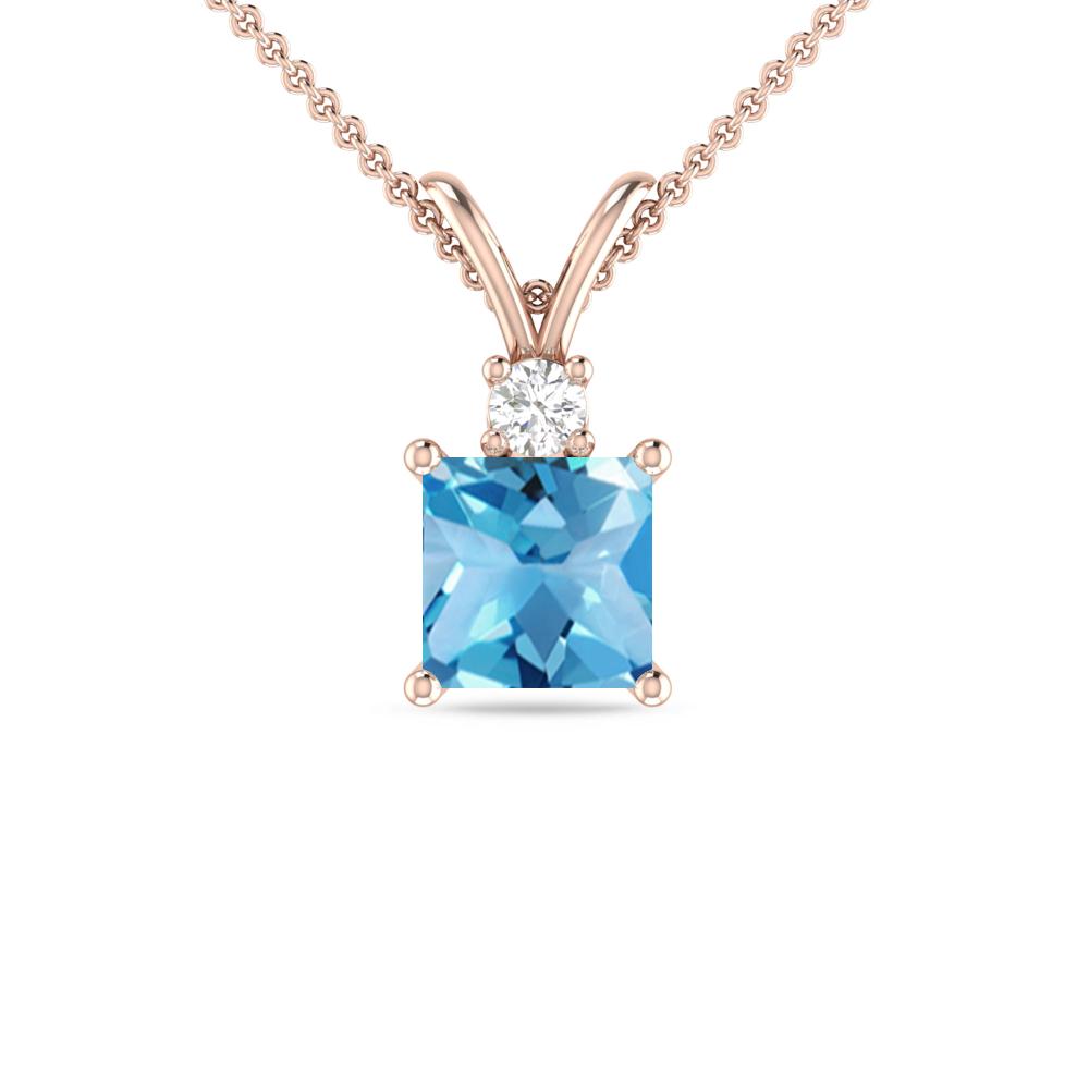 Rose Gold - Blue Topaz