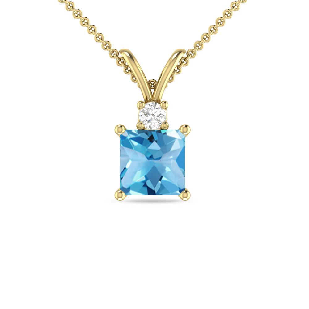 Yellow Gold - Blue Topaz