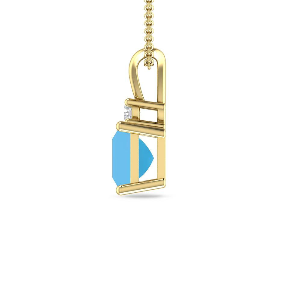 Yellow Gold - Blue Topaz