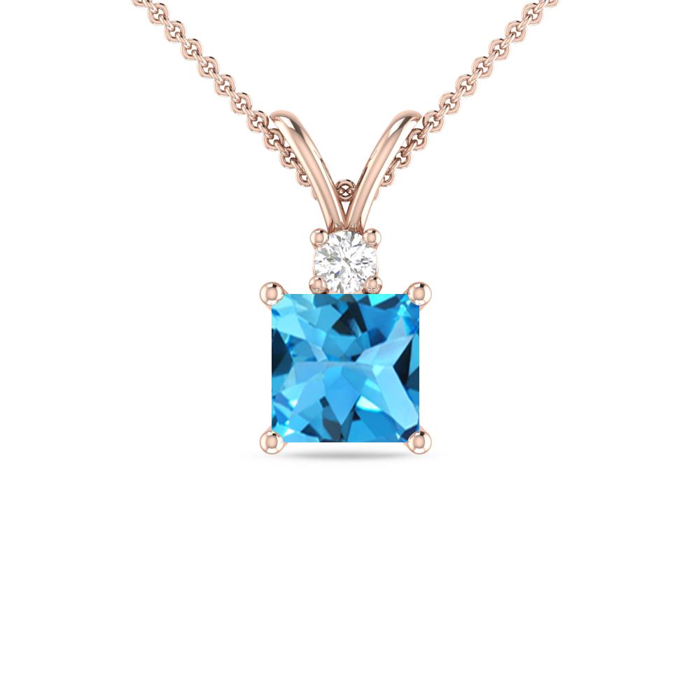 Rose Gold - Blue Topaz