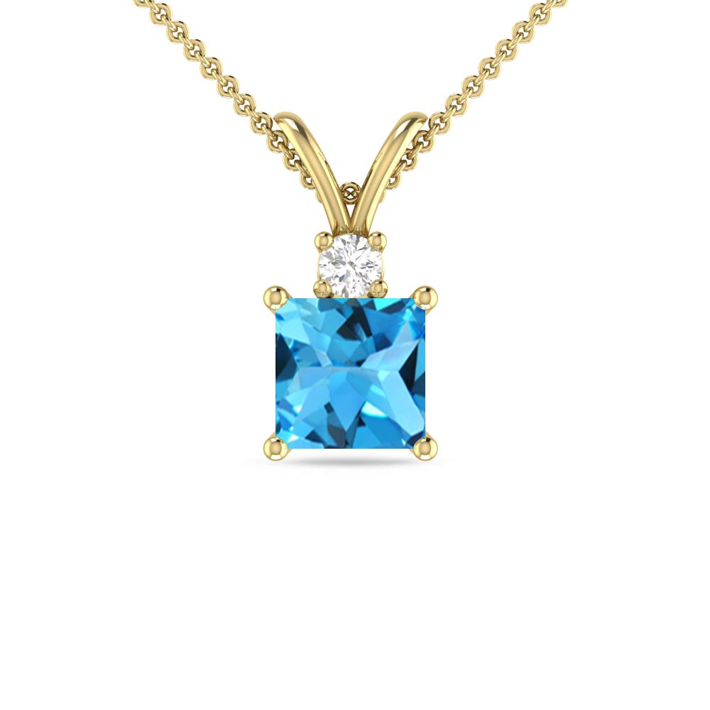 Yellow Gold - Blue Topaz