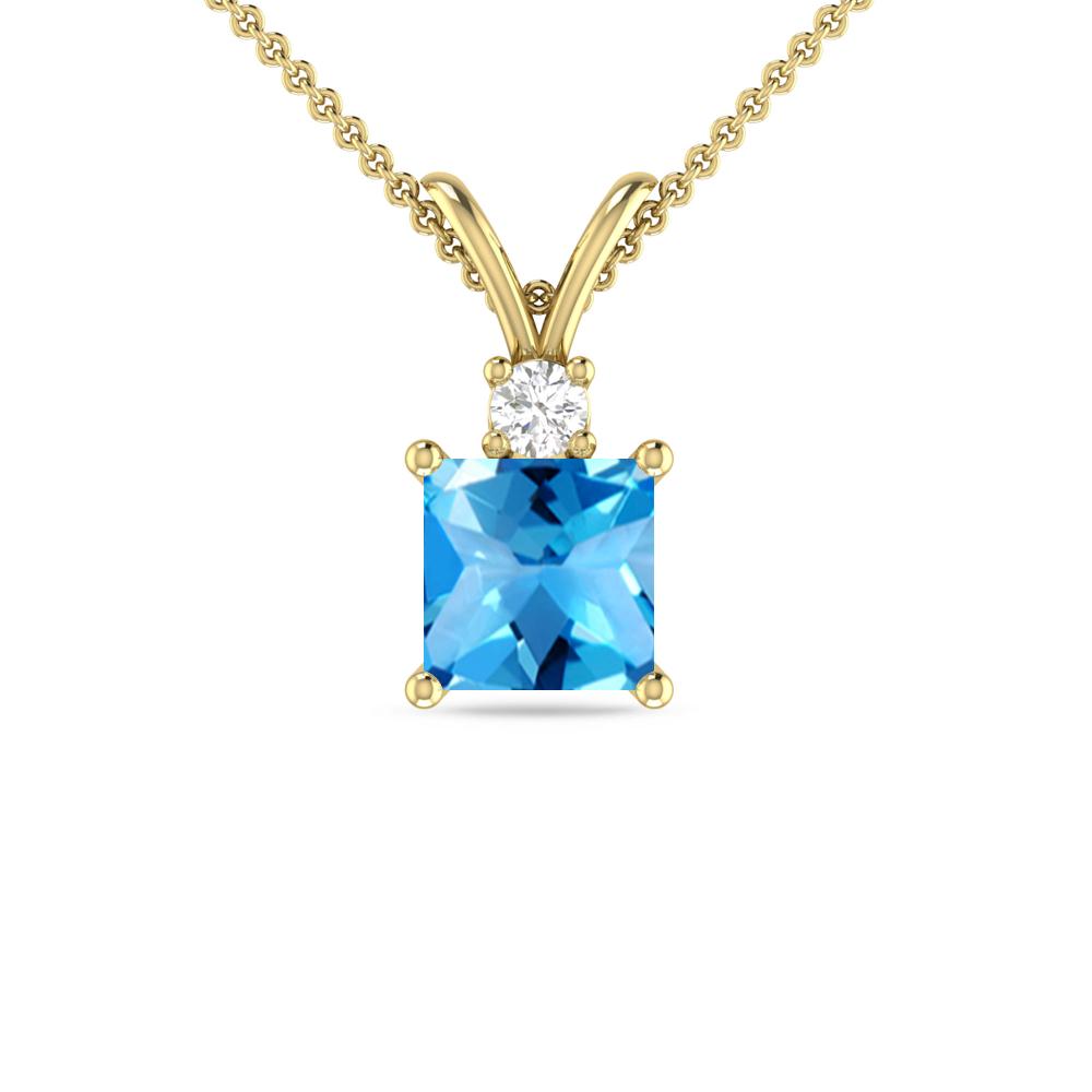 Yellow Gold - Blue Topaz