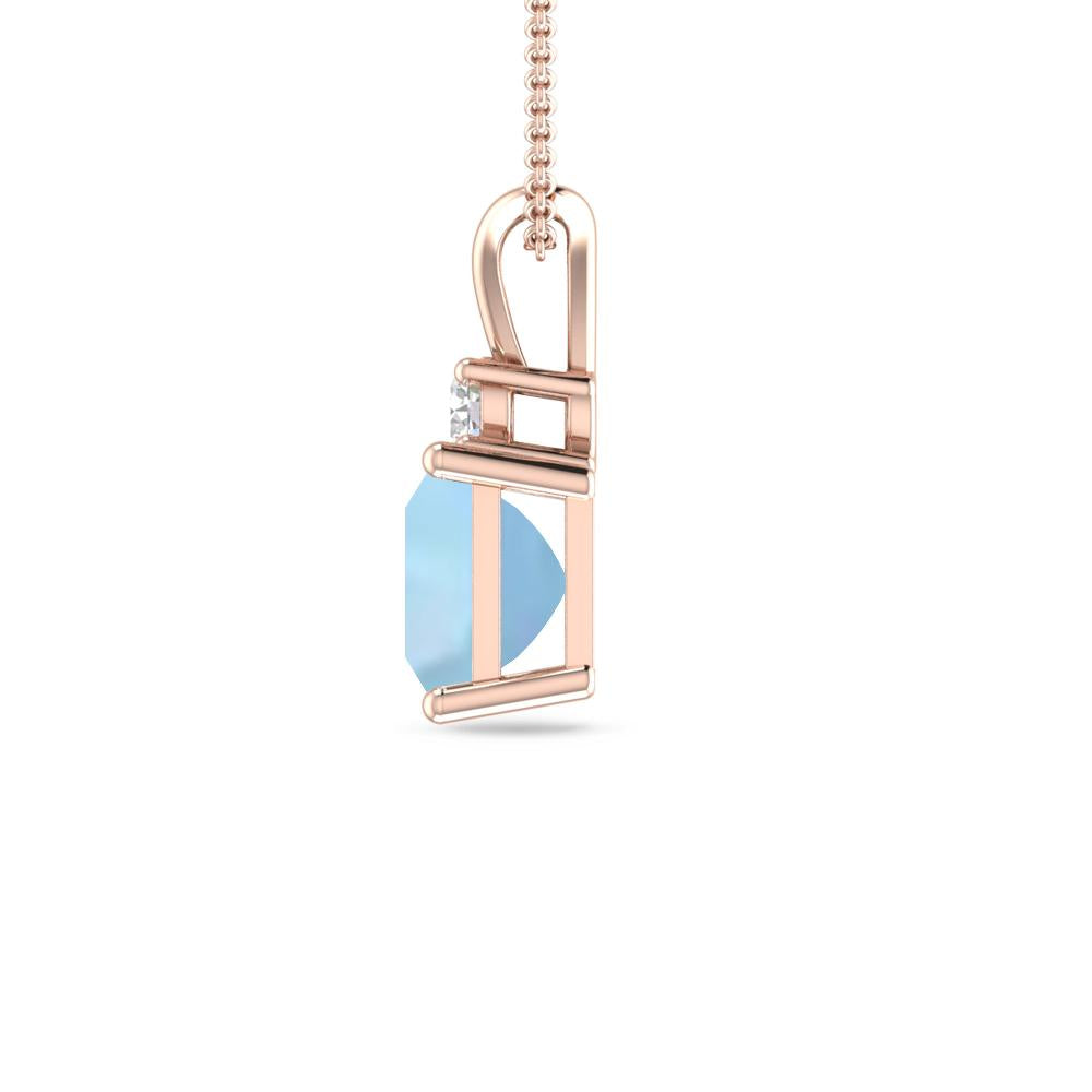 Rose Gold - Aquamarine