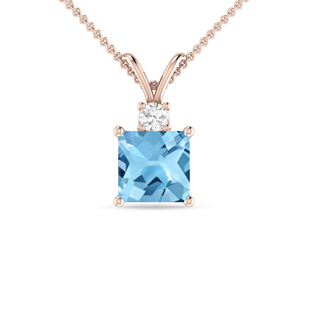 Rose Gold - Blue Topaz