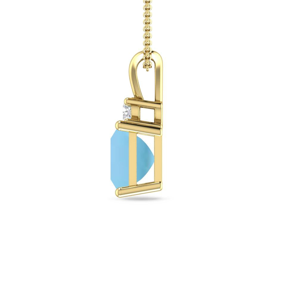 Yellow Gold - Blue Topaz