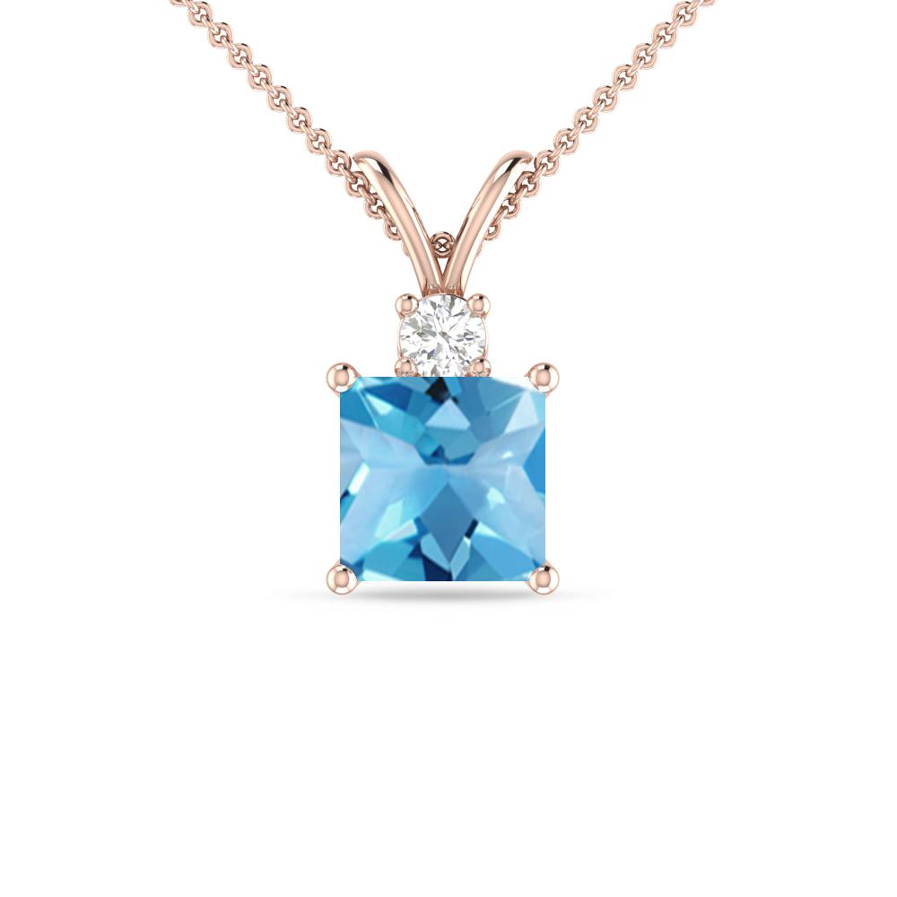 Rose Gold - Blue Topaz