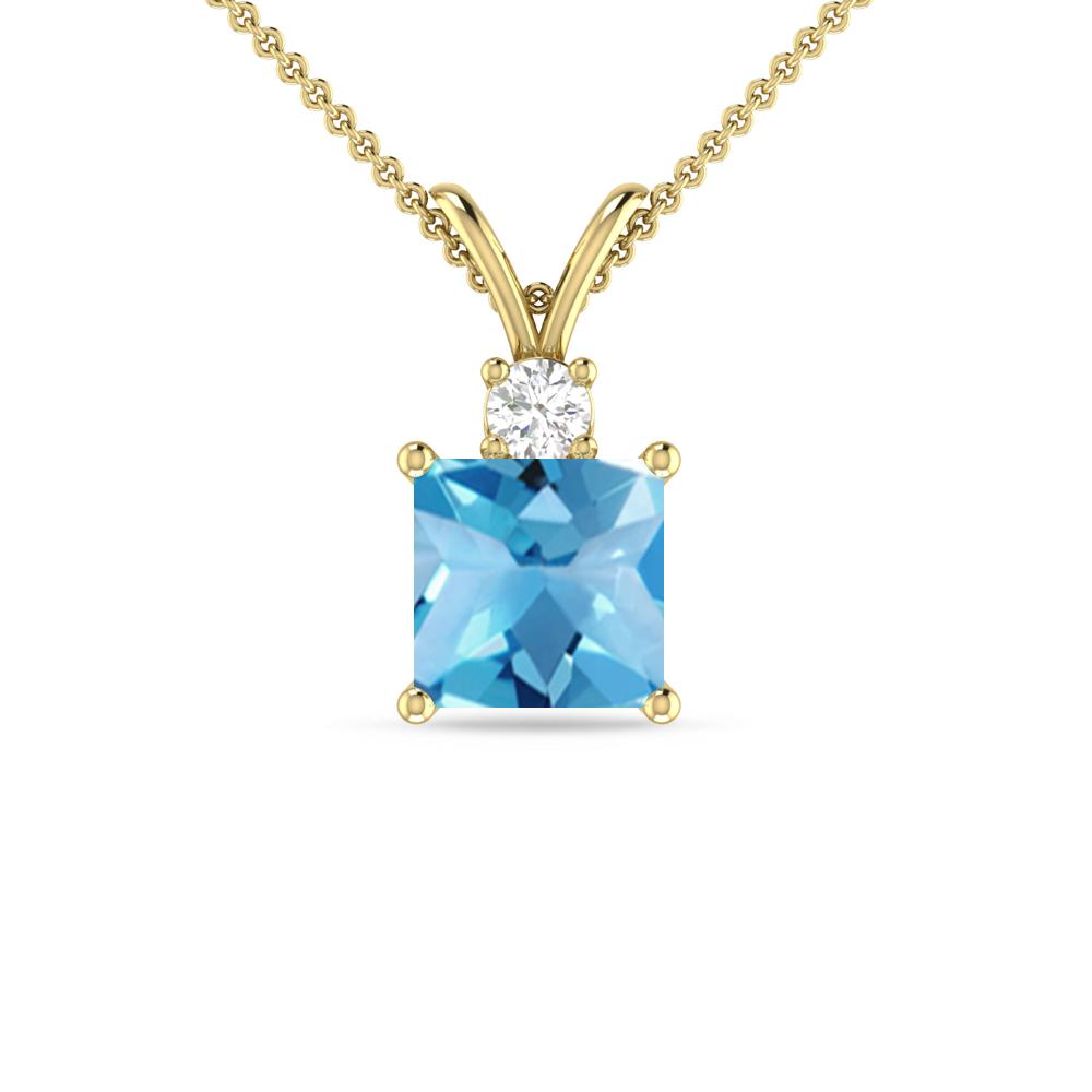 Yellow Gold - Blue Topaz