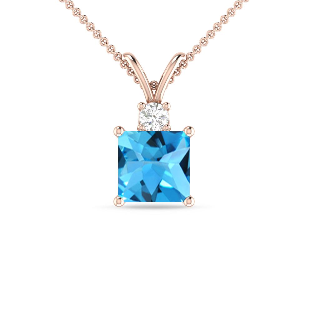 Rose Gold - Blue Topaz