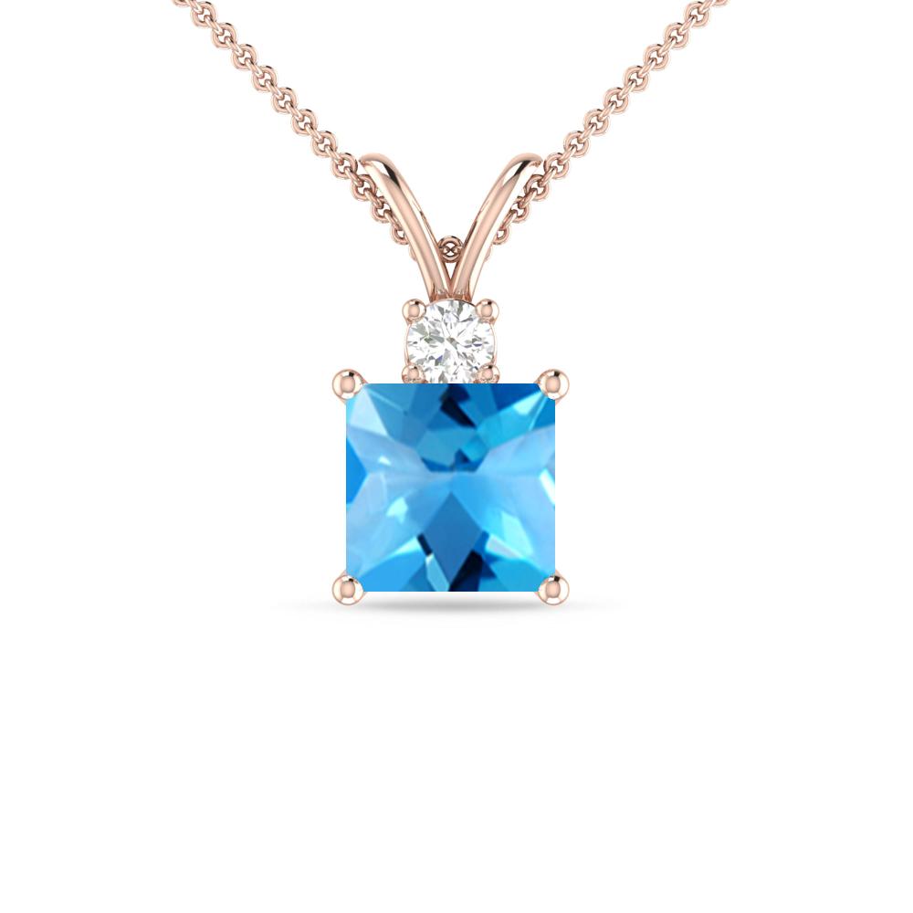 Rose Gold - Blue Topaz