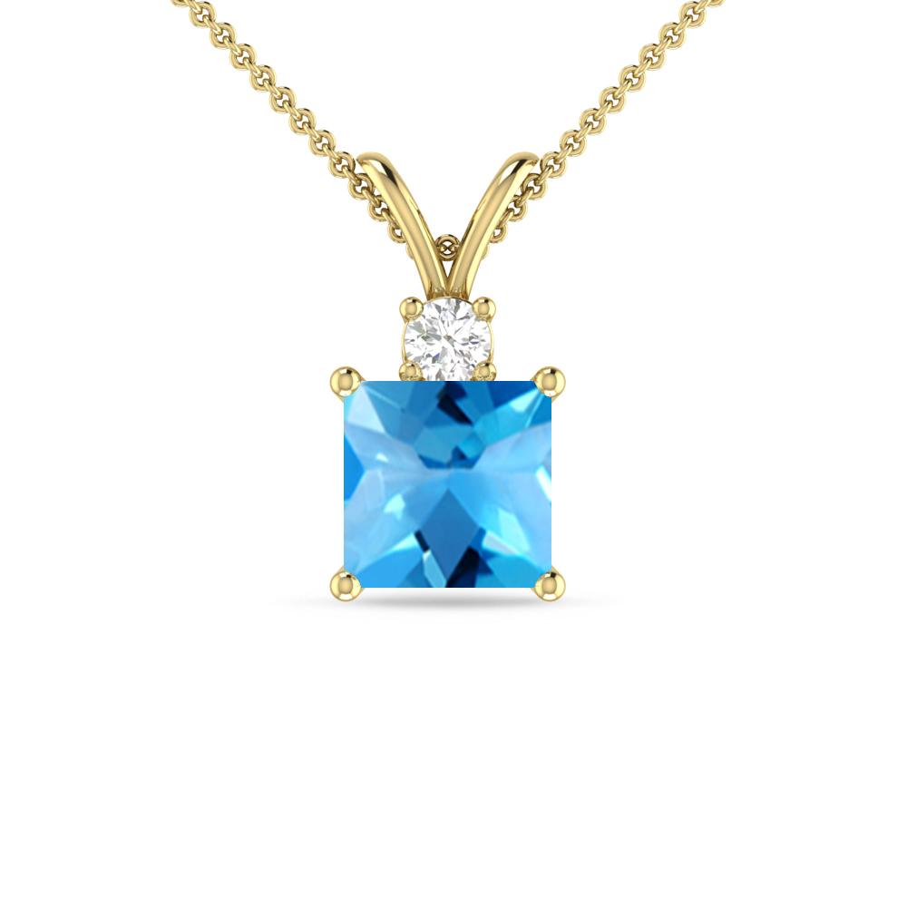 Yellow Gold - Blue Topaz