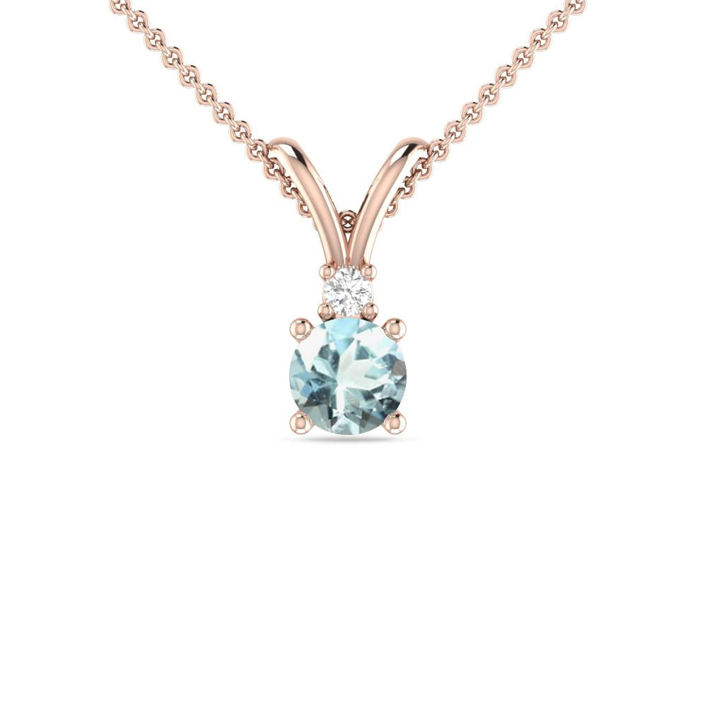 Rose Gold - Aquamarine