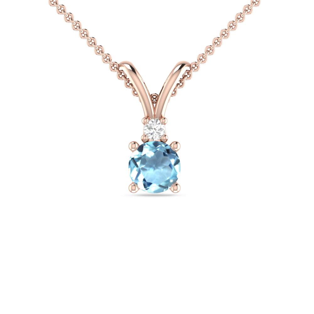 Rose Gold - Aquamarine