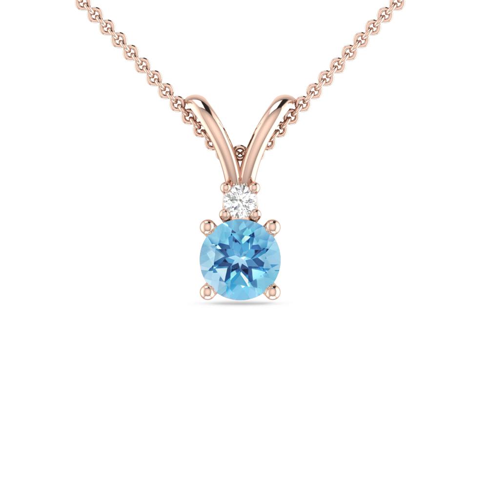 Rose Gold - Blue Topaz