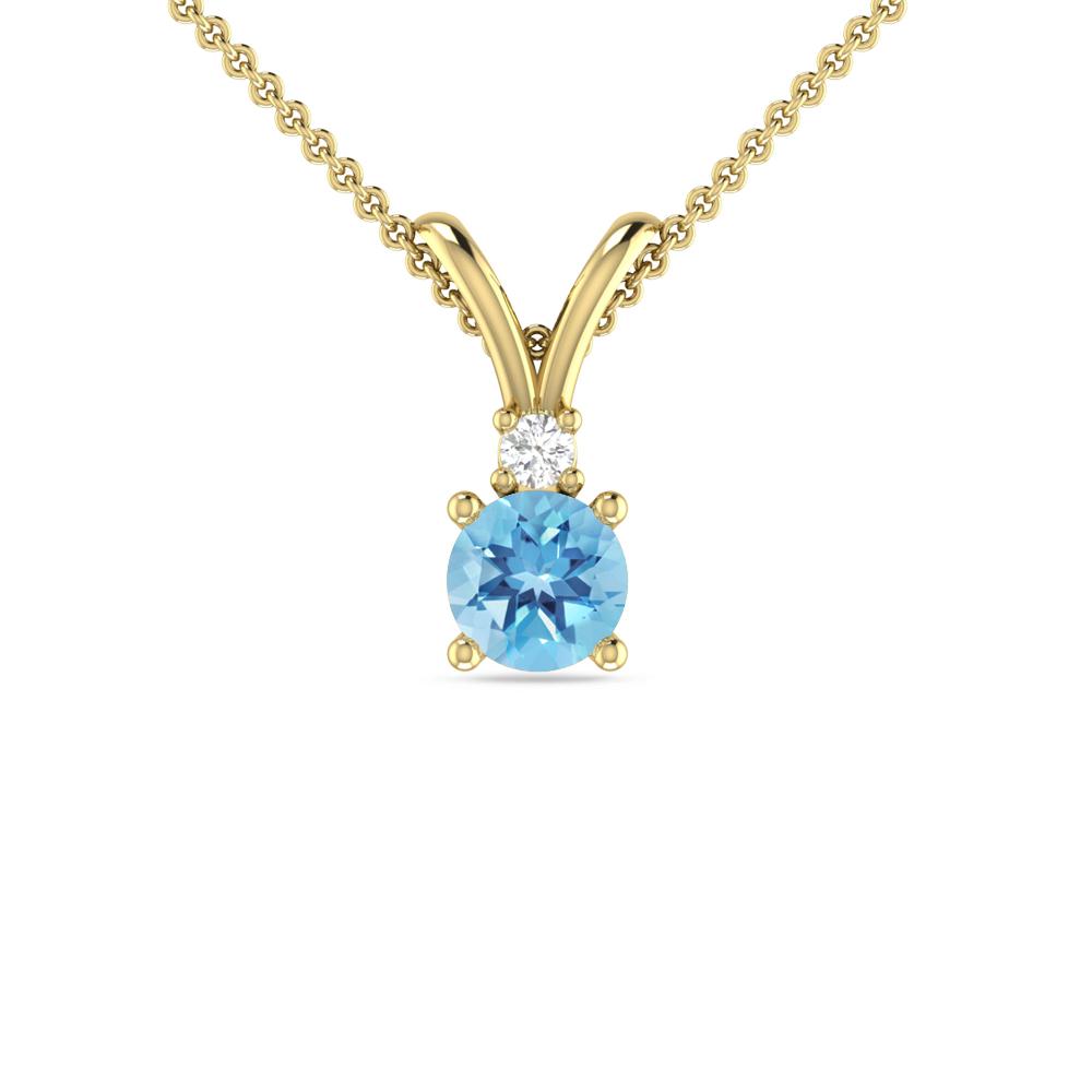 Yellow Gold - Blue Topaz