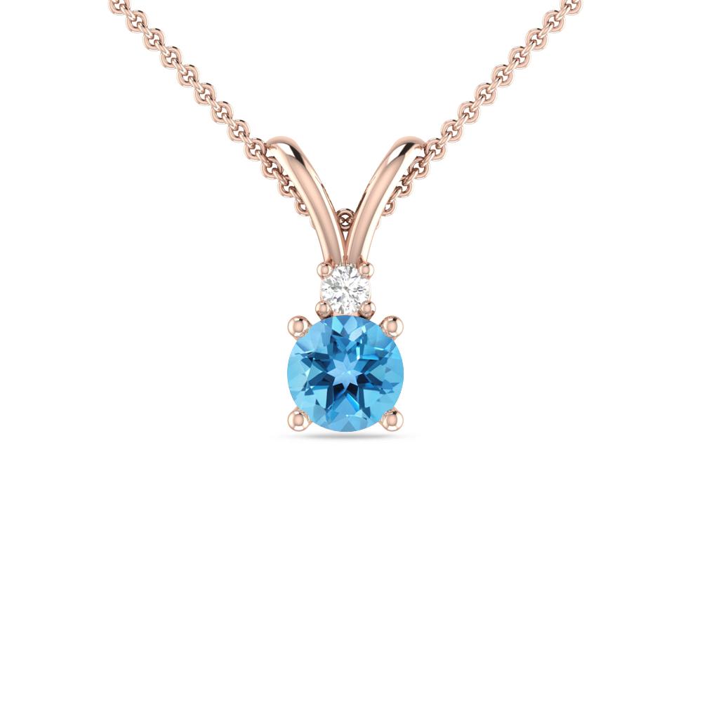 Rose Gold - Blue Topaz