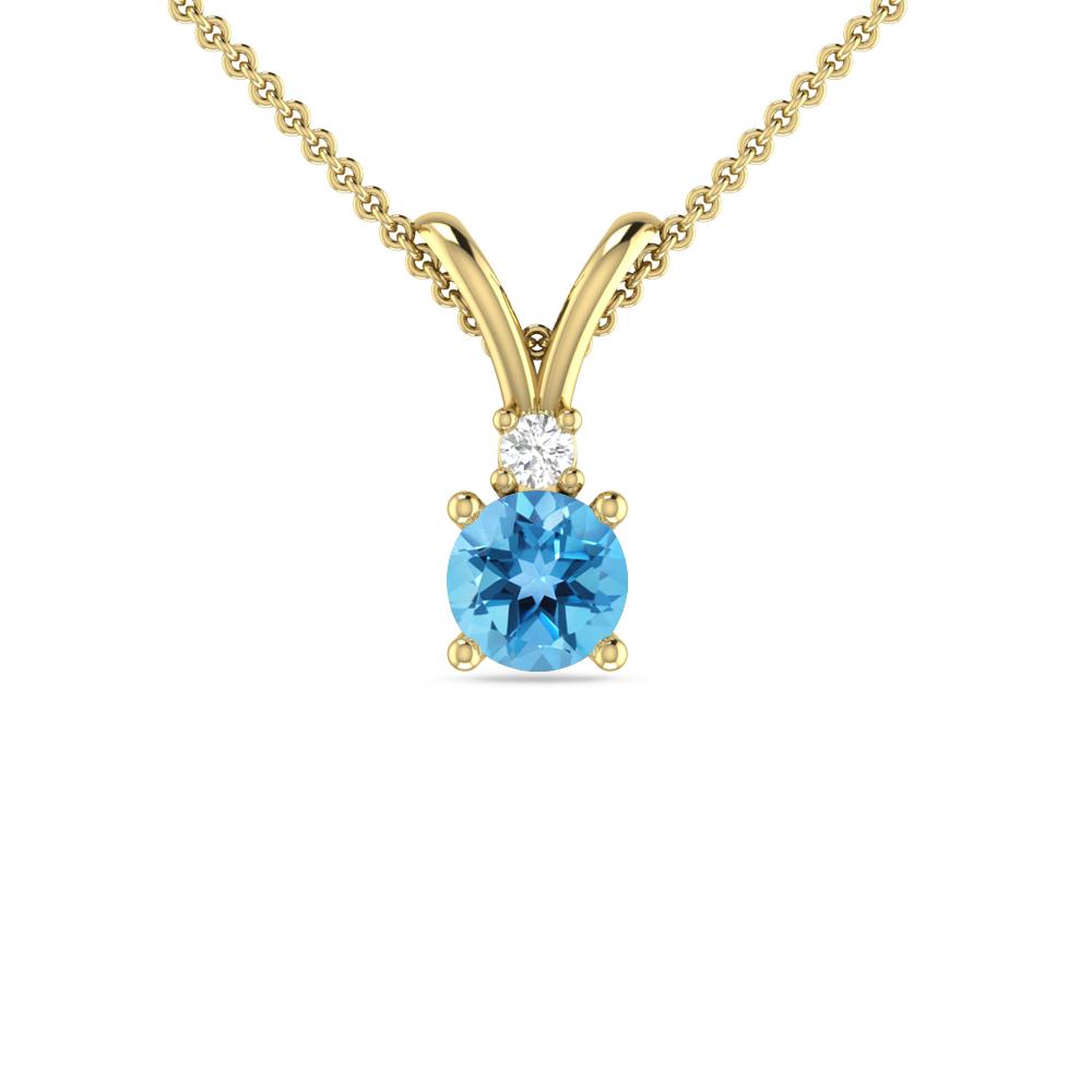 Yellow Gold - Blue Topaz