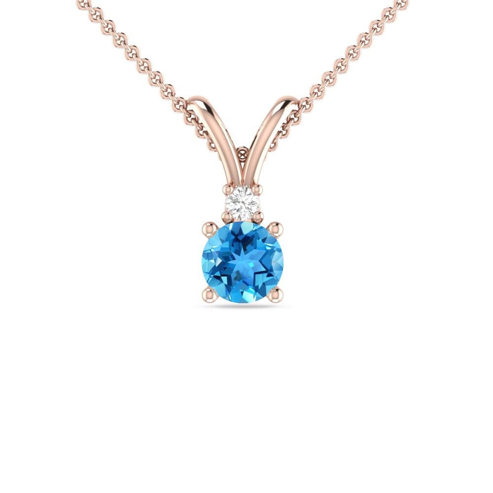 Rose Gold - Blue Topaz