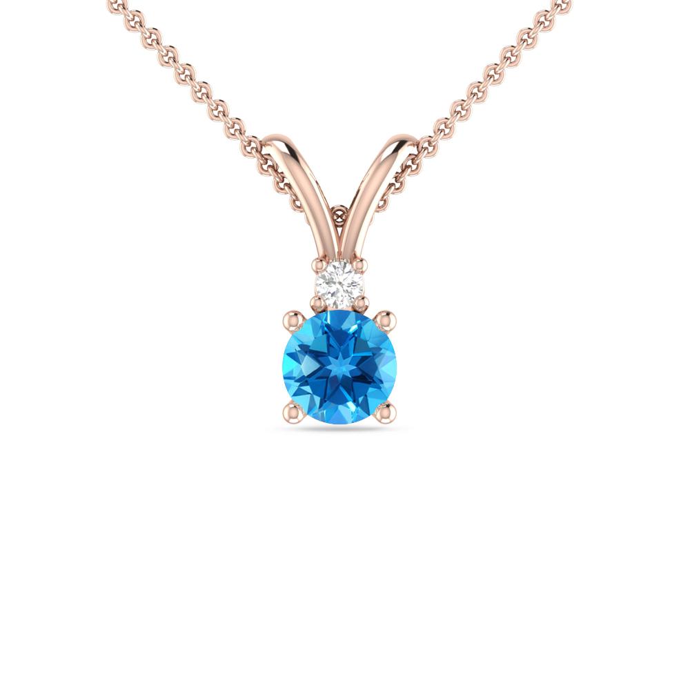 Rose Gold - Blue Topaz