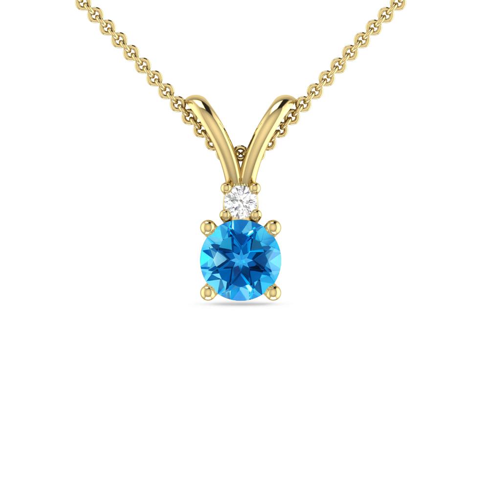 Yellow Gold - Blue Topaz